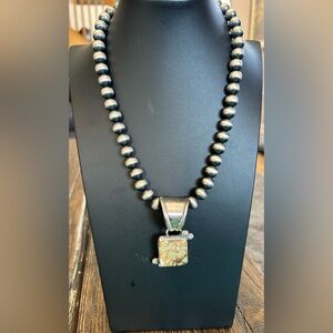 High Ridge Royston Turquoise Sterling Silver Navajo Pendant,Signed